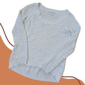 BCBGeneration White Open Knit Sweater